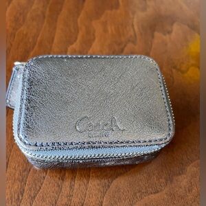 Coach Metallic Silver pouch, great for pill bottles, chapstick/hand sanitizer!